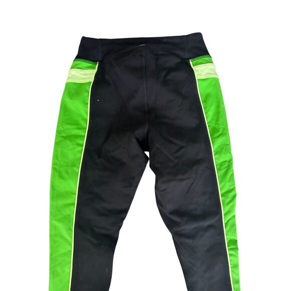 LULULEMON Black Green Crop Leggings Tights Sz 2 - Picture 2 of 7